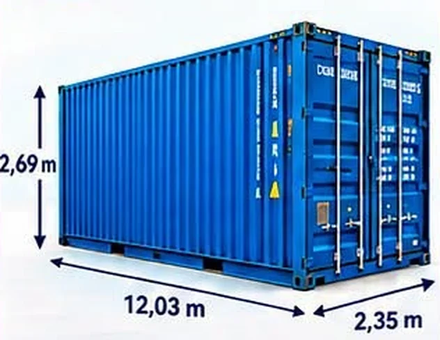 Contenedor de 40 pies High Cube con sus medidas